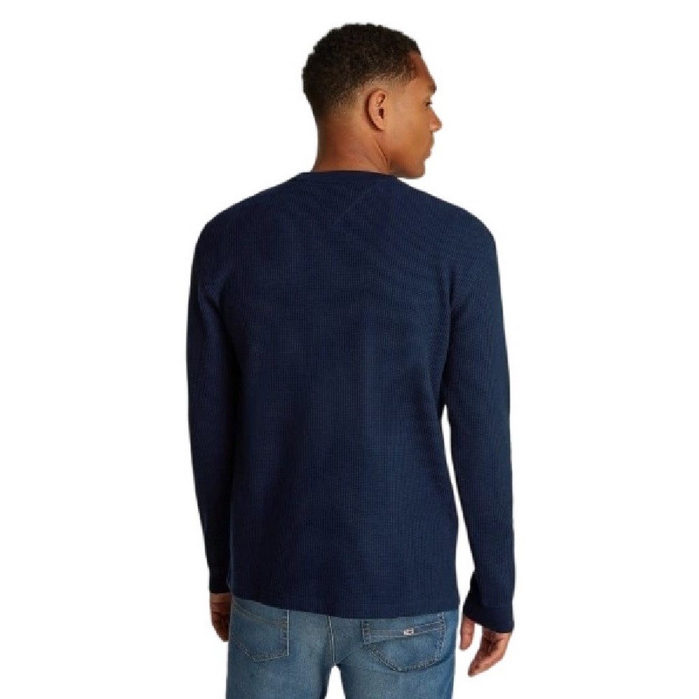 TOMMY JEANS REG WAFFLE L/S TEE ΜΠΛΟΥΖΑ ΑΝΔΡΙΚΗ NAVY