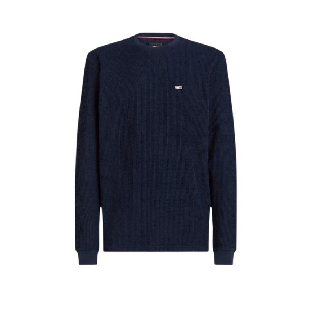 TOMMY JEANS REG WAFFLE L/S TEE ΜΠΛΟΥΖΑ ΑΝΔΡΙΚΗ NAVY