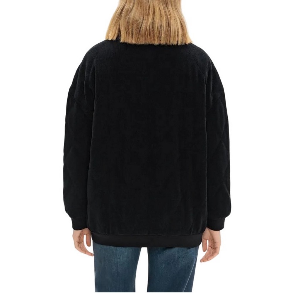 GUESS PAULINA VELVET-RIB PUFFER JKT ΜΠΟΥΦΑΝ ΓΥΝΑΙΚΕΙΟ BLACK