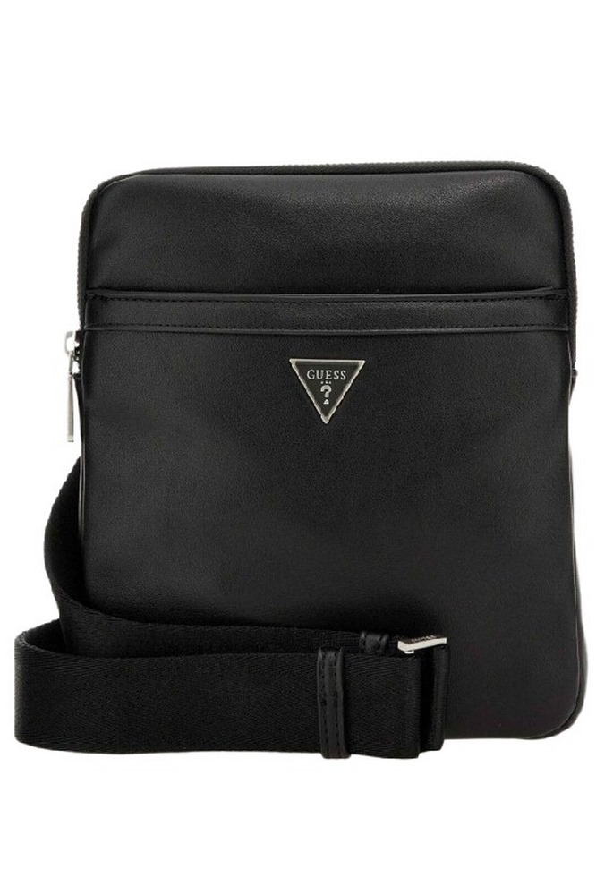 GUESS SCALA CROSSBODY FLAT ΤΣΑΝΤΑ ΑΝΔΡΙΚΗ BLACK