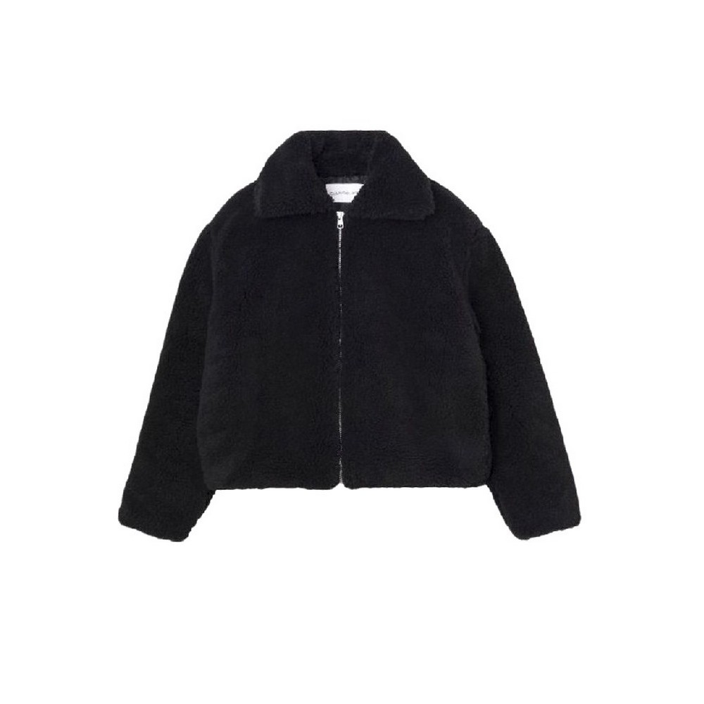 CALVIN KLEIN JEANS BACK CK SHERPA SHORT JACKET ΜΠΟΥΦΑΝ ΓΥΝΑΙΚΕΙΟ BLACK