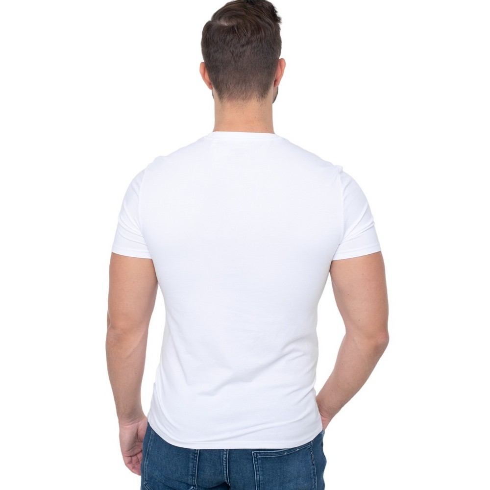 GUESS JEANS SLIM FIT SINGLE CN TEE ΕΣΩΡΟΥΧΟ T-SHIRT ΜΠΛΟΥΖΑ ΑΝΔΡΙΚΗ WHITE