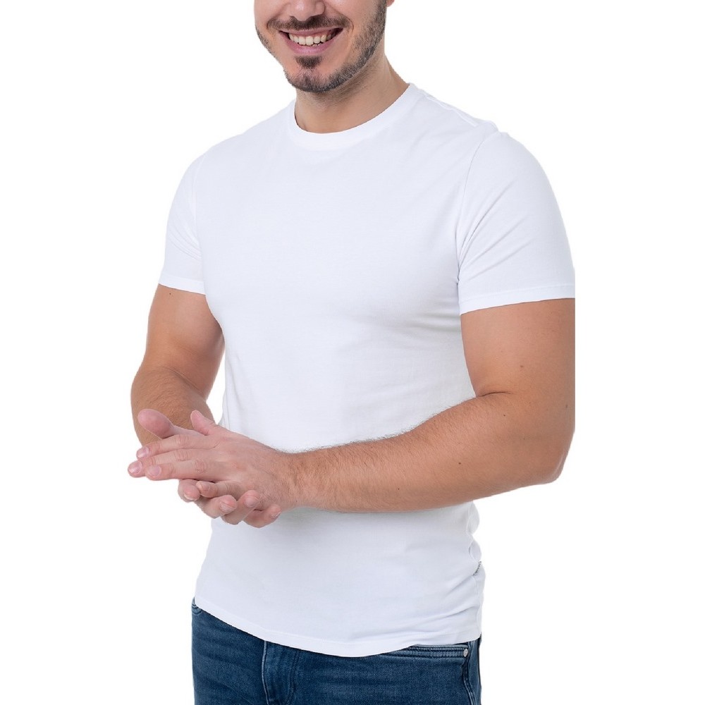 GUESS JEANS SLIM FIT SINGLE CN TEE ΕΣΩΡΟΥΧΟ T-SHIRT ΜΠΛΟΥΖΑ ΑΝΔΡΙΚΗ WHITE