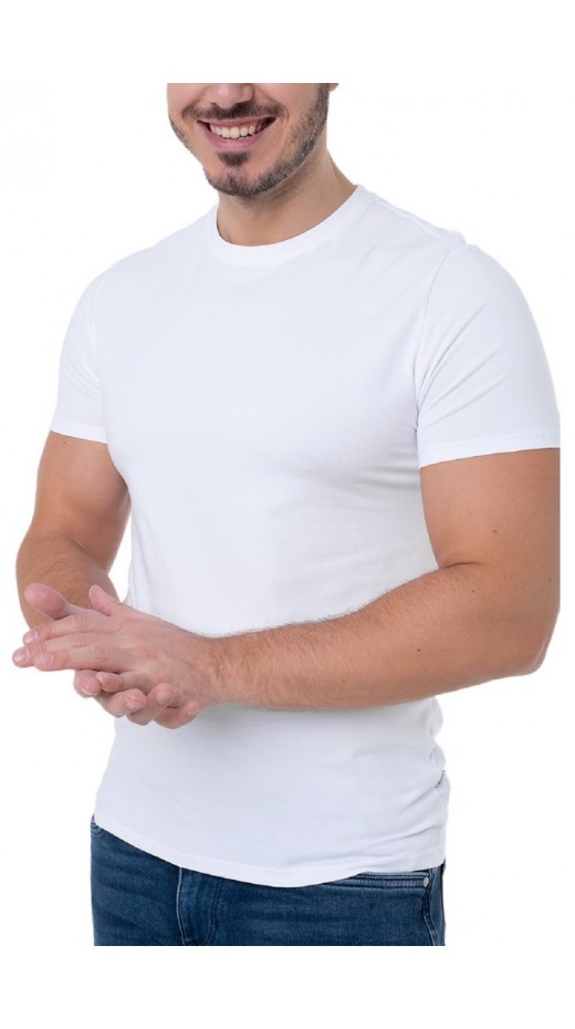 GUESS JEANS SLIM FIT SINGLE CN TEE ΕΣΩΡΟΥΧΟ T-SHIRT ΜΠΛΟΥΖΑ ΑΝΔΡΙΚΗ WHITE