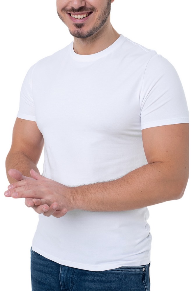 GUESS JEANS SLIM FIT SINGLE CN TEE ΕΣΩΡΟΥΧΟ T-SHIRT ΜΠΛΟΥΖΑ ΑΝΔΡΙΚΗ WHITE