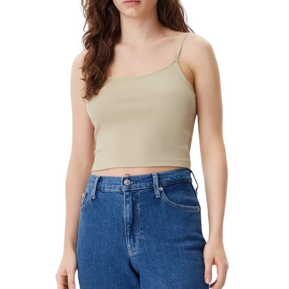 CALVIN KLEIN JEANS LOGO ELASTIC STRAPPY TOP ΤΟΠ ΓΥΝΑΙΚΕΙΟ BEIGE