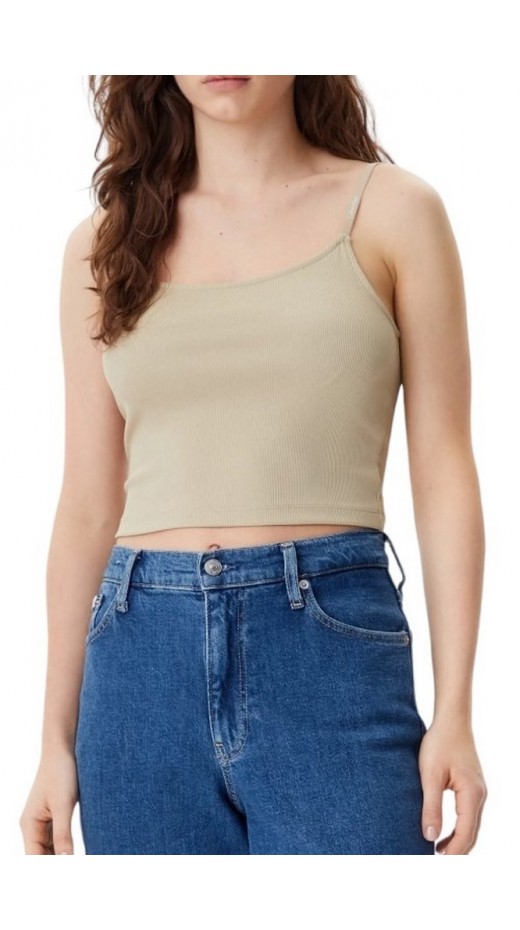 CALVIN KLEIN JEANS LOGO ELASTIC STRAPPY TOP ΤΟΠ ΓΥΝΑΙΚΕΙΟ BEIGE