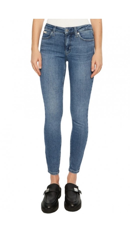 CALVIN KLEIN JEANS MID RISE SKINNY ΠΑΝΤΕΛΟΝΙ ΓΥΝΑΙΚΕΙΟ BLUΕ DENIM
