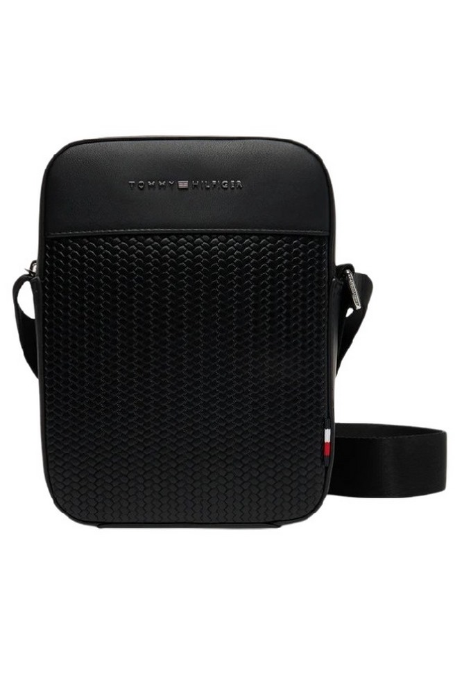 TOMMY HILFIGER WOVEN MINI REPORTER ΤΣΑΝΤΑ ΑΝΔΡΙΚΗ BLACK