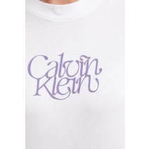 CALVIN KLEIN JEANS FITTED SCRIPT CALVIN KLEIN T-SHIRT ΜΠΛΟΥΖΑ ΓΥΝΑΙΚΕΙΑ WHITE