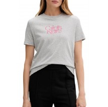 CALVIN KLEIN JEANS FITTED SCRIPT CALVIN KLEIN T-SHIRT ΜΠΛΟΥΖΑ ΓΥΝΑΙΚΕΙΑ GREY