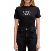 CALVIN KLEIN JEANS FITTED SCRIPT CALVIN KLEIN T-SHIRT ΜΠΛΟΥΖΑ ΓΥΝΑΙΚΕΙΑ BLACK