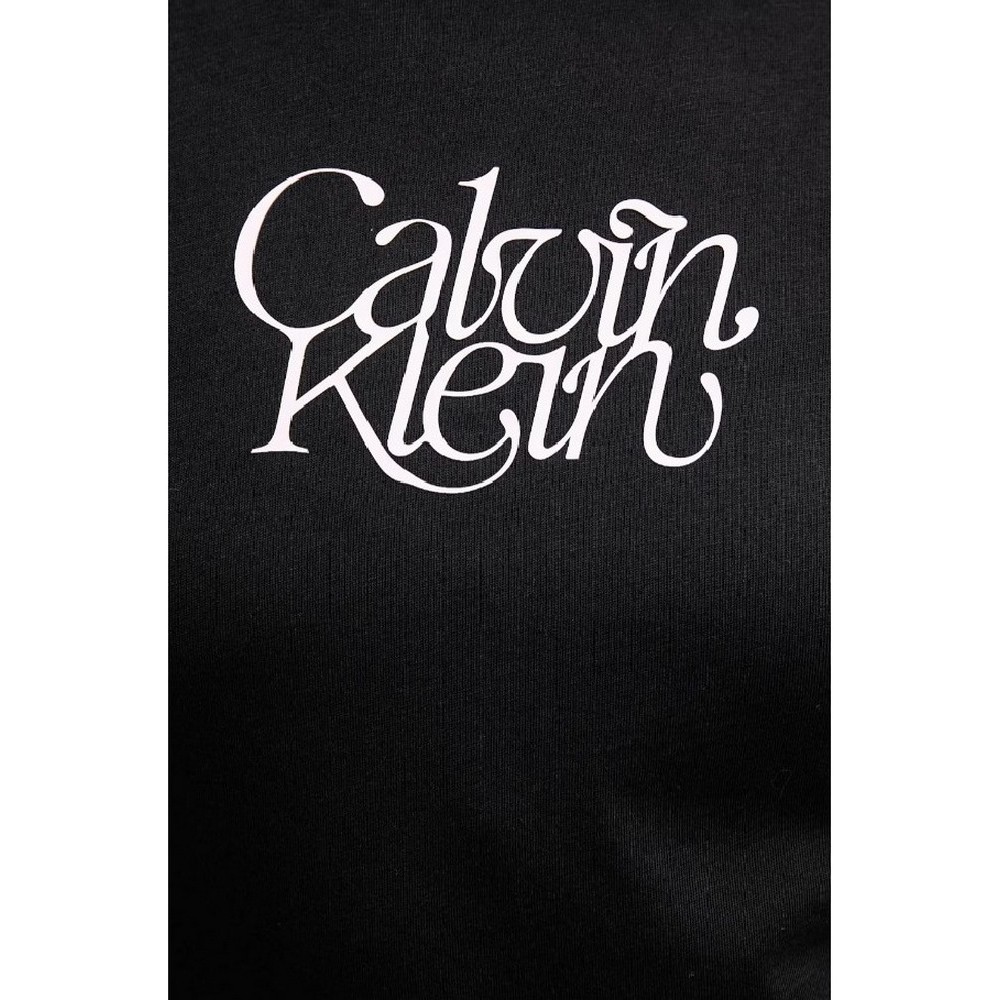 CALVIN KLEIN JEANS FITTED SCRIPT CALVIN KLEIN T-SHIRT ΜΠΛΟΥΖΑ ΓΥΝΑΙΚΕΙΑ BLACK