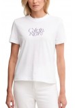 CALVIN KLEIN JEANS FITTED SCRIPT CALVIN KLEIN T-SHIRT ΜΠΛΟΥΖΑ ΓΥΝΑΙΚΕΙΑ WHITE