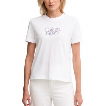 CALVIN KLEIN JEANS FITTED SCRIPT CALVIN KLEIN T-SHIRT ΜΠΛΟΥΖΑ ΓΥΝΑΙΚΕΙΑ WHITE