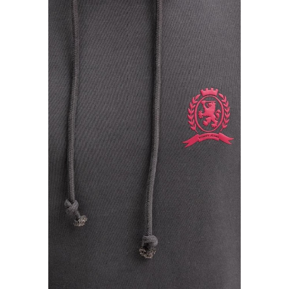 TOMMY JEANS REG WASHED CREST PLAY HOOD ΜΠΛΟΥΖΑ ΦΟΥΤΕΡ ΑΝΔΡΙΚΗ WASHED BLACK