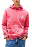 TOMMY JEANS REG WASHED CREST PLAY HOOD ΜΠΛΟΥΖΑ ΦΟΥΤΕΡ ΑΝΔΡΙΚΗ CORAL
