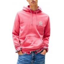 TOMMY JEANS REG WASHED CREST PLAY HOOD ΜΠΛΟΥΖΑ ΦΟΥΤΕΡ ΑΝΔΡΙΚΗ CORAL