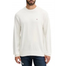 CALVIN KLEIN JEANS LS CTTN ESY FT CRWNK ΜΠΛΟΥΖΑ ΠΛΕΚΤΗ  ΑΝΔΡΙΚΗ OFF WHITE