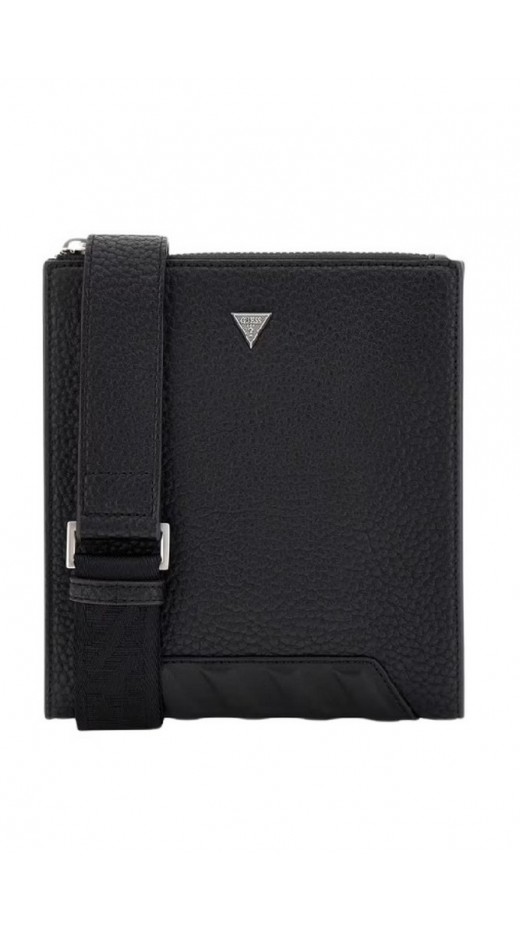 GUESS TORINO CROSSBODY FLAT ΤΣΑΝΤΑ ΑΝΔΡΙΚΗ BLACK