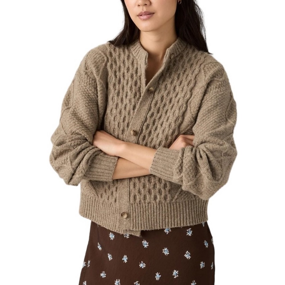 LEVIS CHARLOTTE CREWNECK CARDIGAN ΖΑΚΕΤΑ ΠΛΕΚΤΗ ΓΥΝΑΙΚΕΙΑ NEUTRALS
