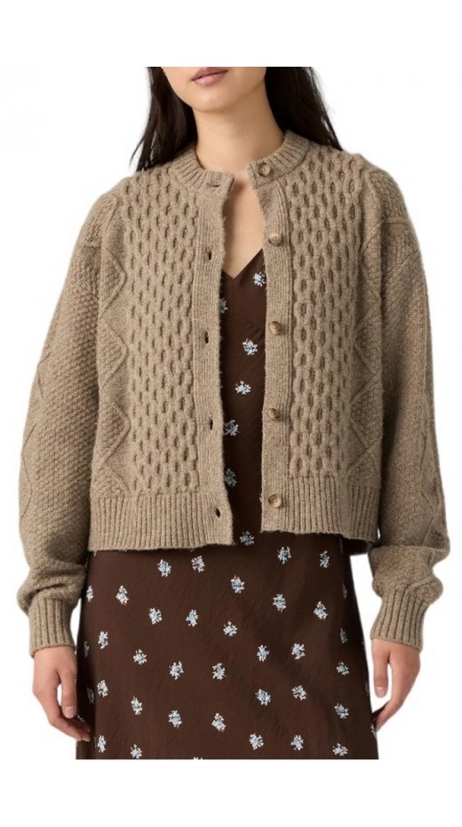 LEVIS CHARLOTTE CREWNECK CARDIGAN ΖΑΚΕΤΑ ΠΛΕΚΤΗ ΓΥΝΑΙΚΕΙΑ NEUTRALS