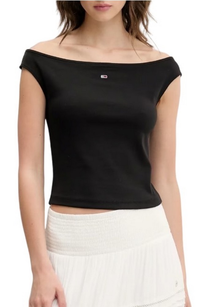 TOMMY JEANS BOAT NECK TOP SS EXT ΤΟΠ ΓΥΝΑΙΚΕΙΟ BLACK