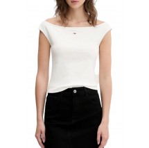 TOMMY JEANS BOAT NECK TOP SS EXT ΤΟΠ ΓΥΝΑΙΚΕΙΟ OFF WHITE