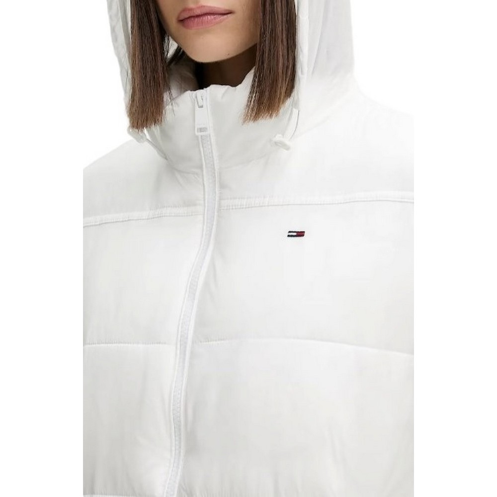 TOMMY JEANS PCKBL HOOD ESS PUFFER EXT ΜΠΟΥΦΑΝ ΓΥΝΑΙΚΕΙΟ WHITE