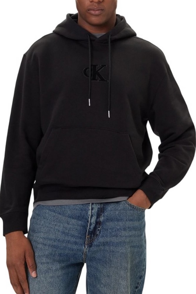 CALVIN KLEIN JEANS 350GSM FLEECE GIFT GIVING HOODIE ΜΠΛΟΥΖΑ ΦΟΥΤΕΡ ΑΝΔΡΙΚΗ BLACK