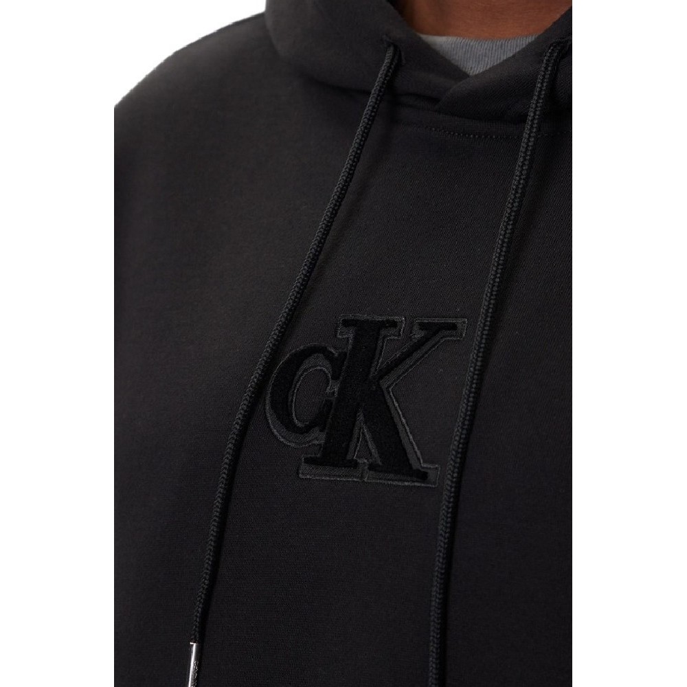 CALVIN KLEIN JEANS 350GSM FLEECE GIFT GIVING HOODIE ΜΠΛΟΥΖΑ ΦΟΥΤΕΡ ΑΝΔΡΙΚΗ BLACK