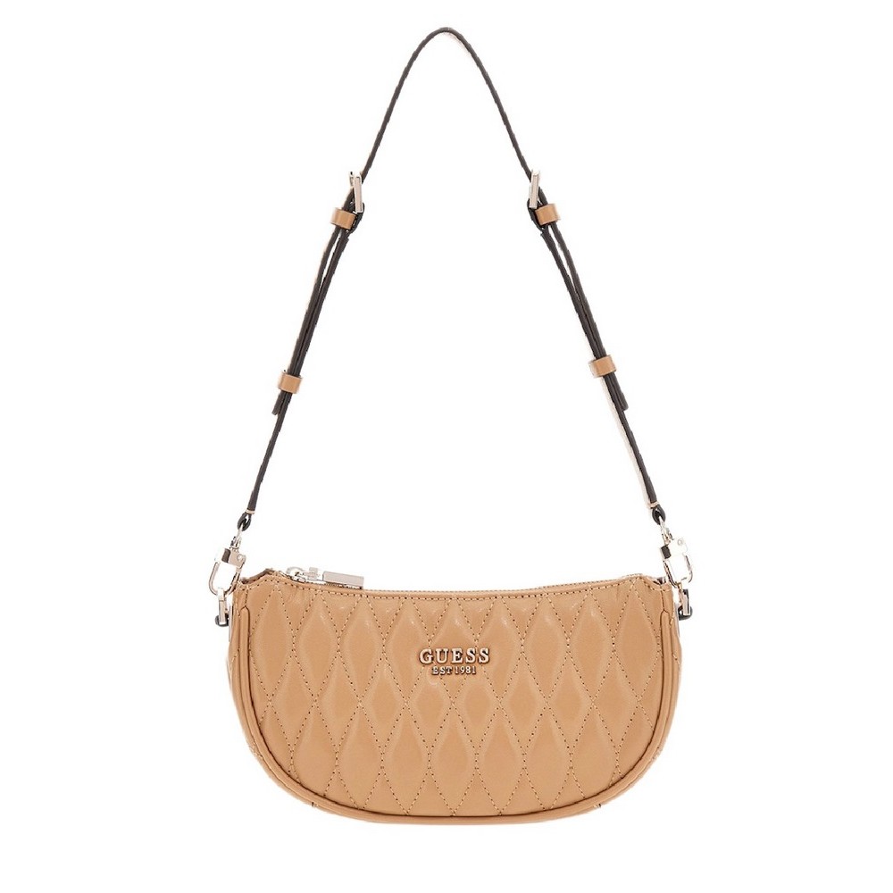 GUESS VALLA MINI TOP ZIP SHLDR BAG ΤΣΑΝΤΑ ΓΥΝΑΙΚΕΙΑ BEIGE