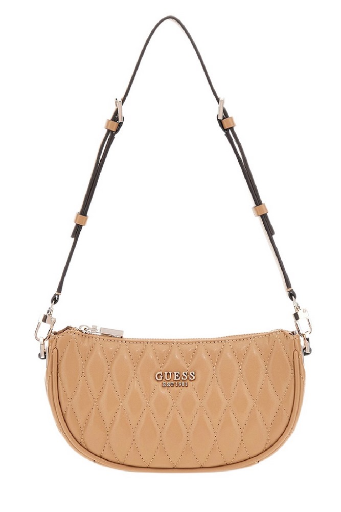 GUESS VALLA MINI TOP ZIP SHLDR BAG ΤΣΑΝΤΑ ΓΥΝΑΙΚΕΙΑ BEIGE