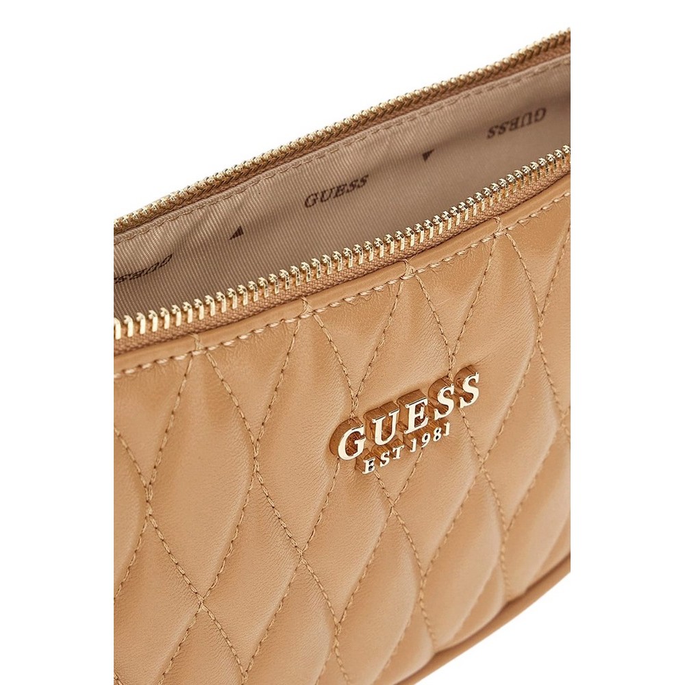 GUESS VALLA MINI TOP ZIP SHLDR BAG ΤΣΑΝΤΑ ΓΥΝΑΙΚΕΙΑ BEIGE