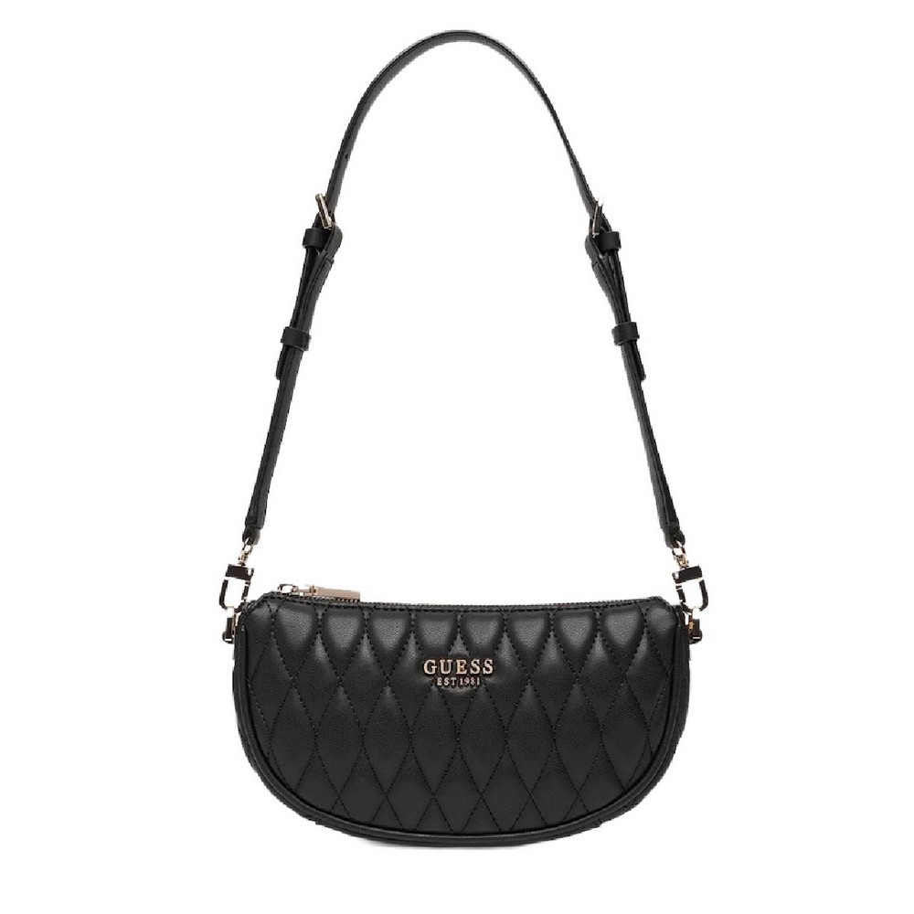 GUESS VALLA MINI TOP ZIP SHLDR BAG ΤΣΑΝΤΑ ΓΥΝΑΙΚΕΙΑ BLACK