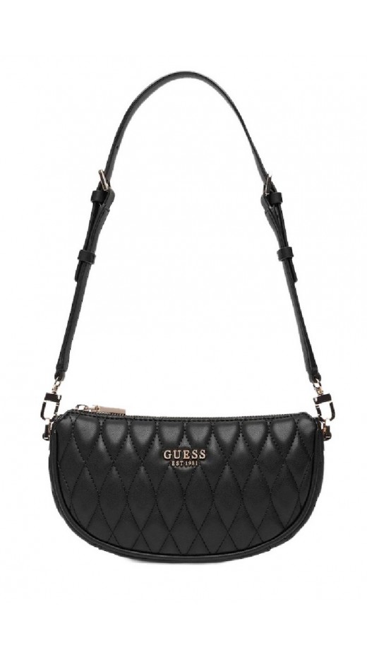 GUESS VALLA MINI TOP ZIP SHLDR BAG ΤΣΑΝΤΑ ΓΥΝΑΙΚΕΙΑ BLACK