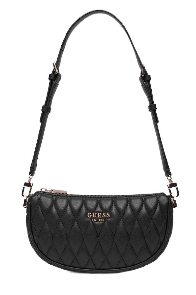 GUESS VALLA MINI TOP ZIP SHLDR BAG ΤΣΑΝΤΑ ΓΥΝΑΙΚΕΙΑ BLACK