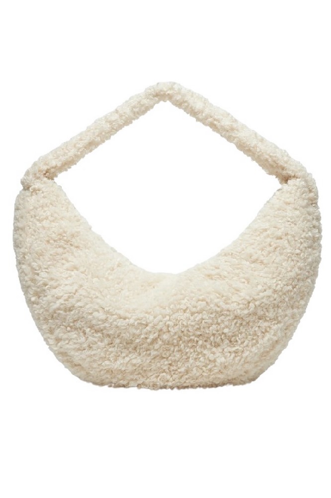 CALVIN KLEIN SHERPA CK ZIP PULLER LARGE BAG ΤΣΑΝΤΑ ΓΥΝΑΙΚΕΙΑ ECRU