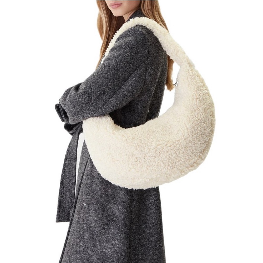 CALVIN KLEIN SHERPA CK ZIP PULLER LARGE BAG ΤΣΑΝΤΑ ΓΥΝΑΙΚΕΙΑ ECRU