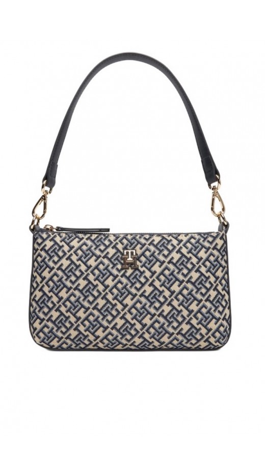 TOMMY HILFIGER JACQUARD SHOULDER POUCH ΤΣΑΝΤΑ ΓΥΝΑΙΚΕΙΑ NAVY