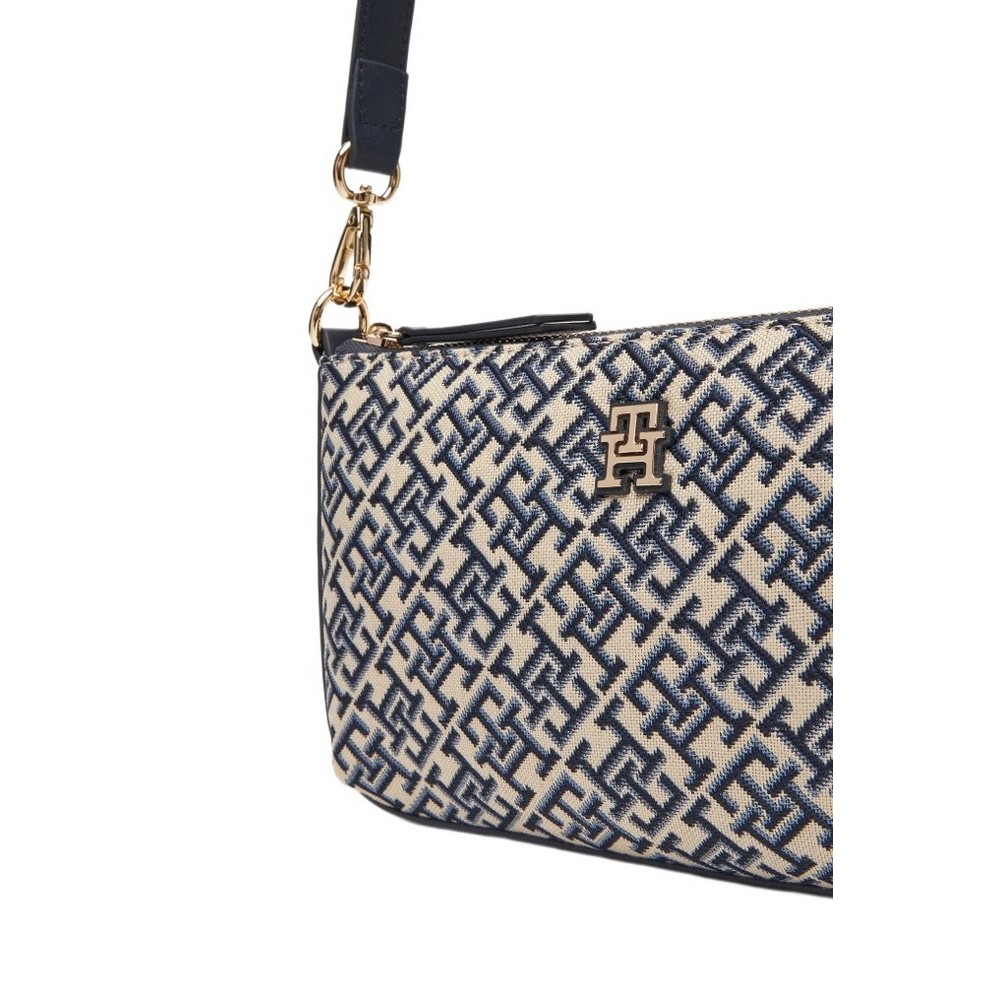 TOMMY HILFIGER JACQUARD SHOULDER POUCH ΤΣΑΝΤΑ ΓΥΝΑΙΚΕΙΑ NAVY