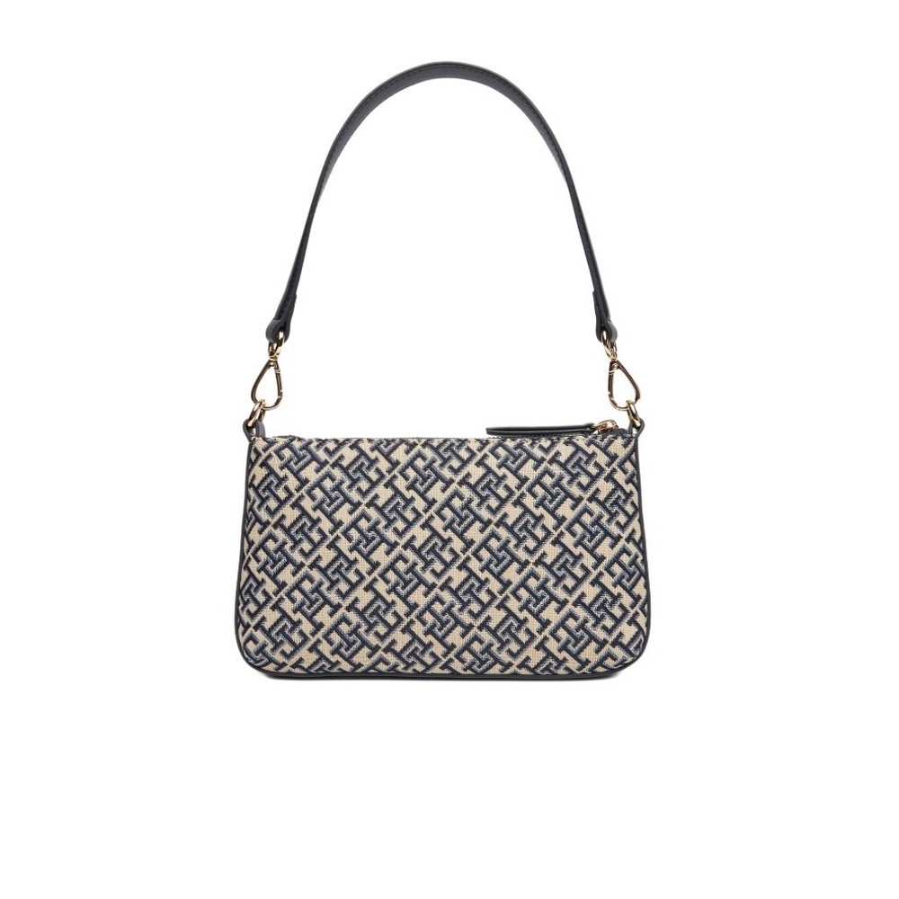 TOMMY HILFIGER JACQUARD SHOULDER POUCH ΤΣΑΝΤΑ ΓΥΝΑΙΚΕΙΑ NAVY