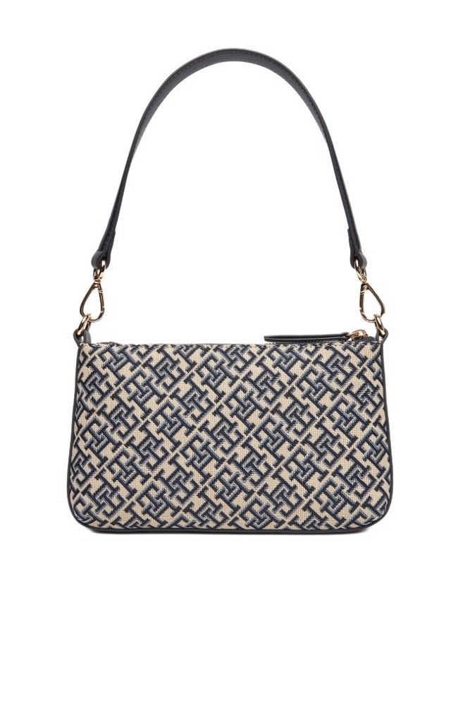TOMMY HILFIGER JACQUARD SHOULDER POUCH ΤΣΑΝΤΑ ΓΥΝΑΙΚΕΙΑ NAVY