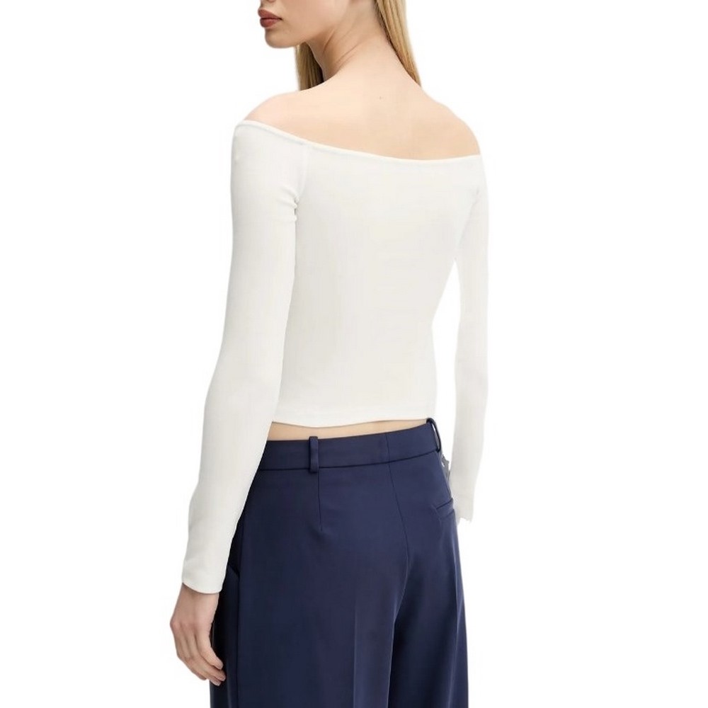 TOMMY JEANS SLIM ESSENTIAL BOAT NECK L ΜΠΛΟΥΖΑ ΓΥΝΑΙΚΕΙΑ OFF WHITE