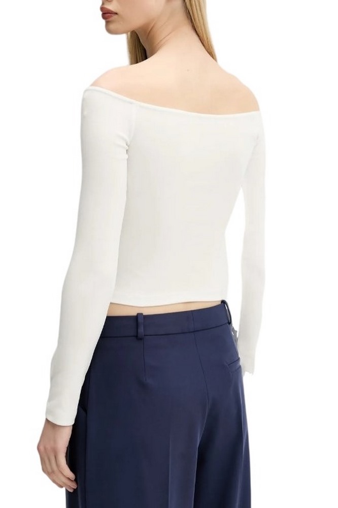 TOMMY JEANS SLIM ESSENTIAL BOAT NECK L ΜΠΛΟΥΖΑ ΓΥΝΑΙΚΕΙΑ OFF WHITE