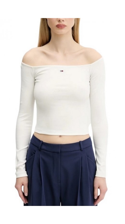 TOMMY JEANS SLIM ESSENTIAL BOAT NECK L ΜΠΛΟΥΖΑ ΓΥΝΑΙΚΕΙΑ OFF WHITE