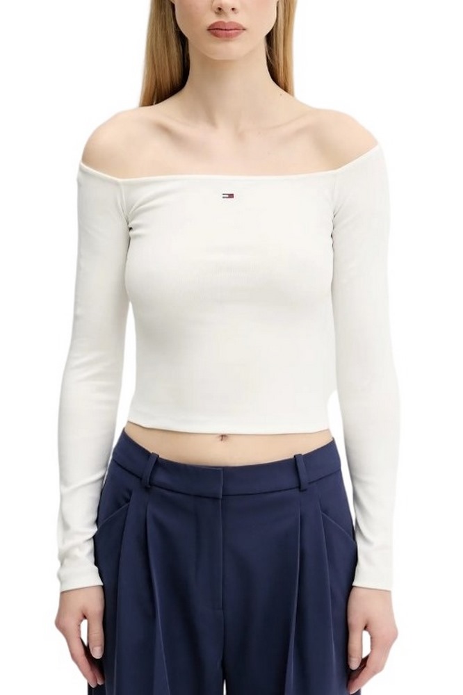 TOMMY JEANS SLIM ESSENTIAL BOAT NECK L ΜΠΛΟΥΖΑ ΓΥΝΑΙΚΕΙΑ OFF WHITE
