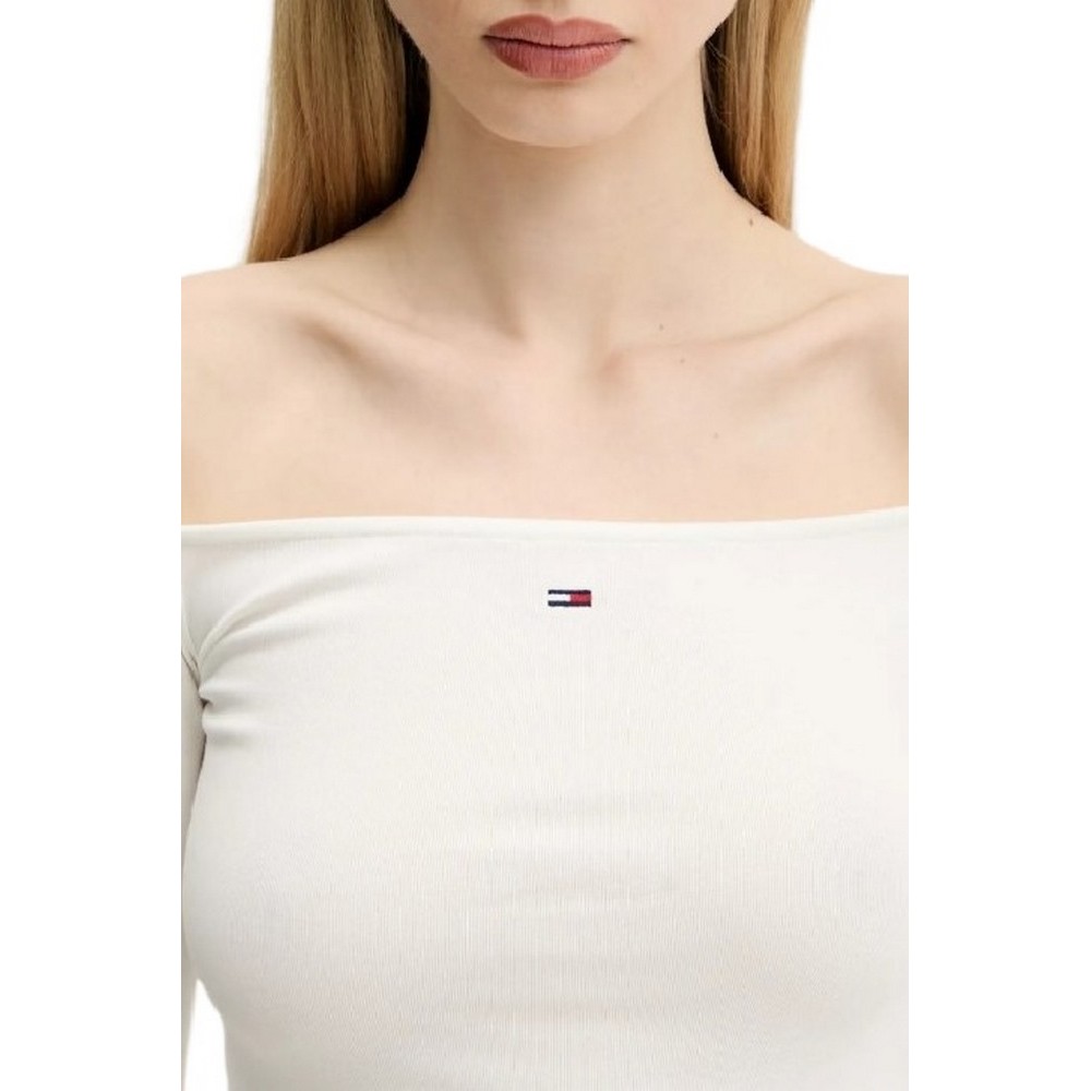 TOMMY JEANS SLIM ESSENTIAL BOAT NECK L ΜΠΛΟΥΖΑ ΓΥΝΑΙΚΕΙΑ OFF WHITE