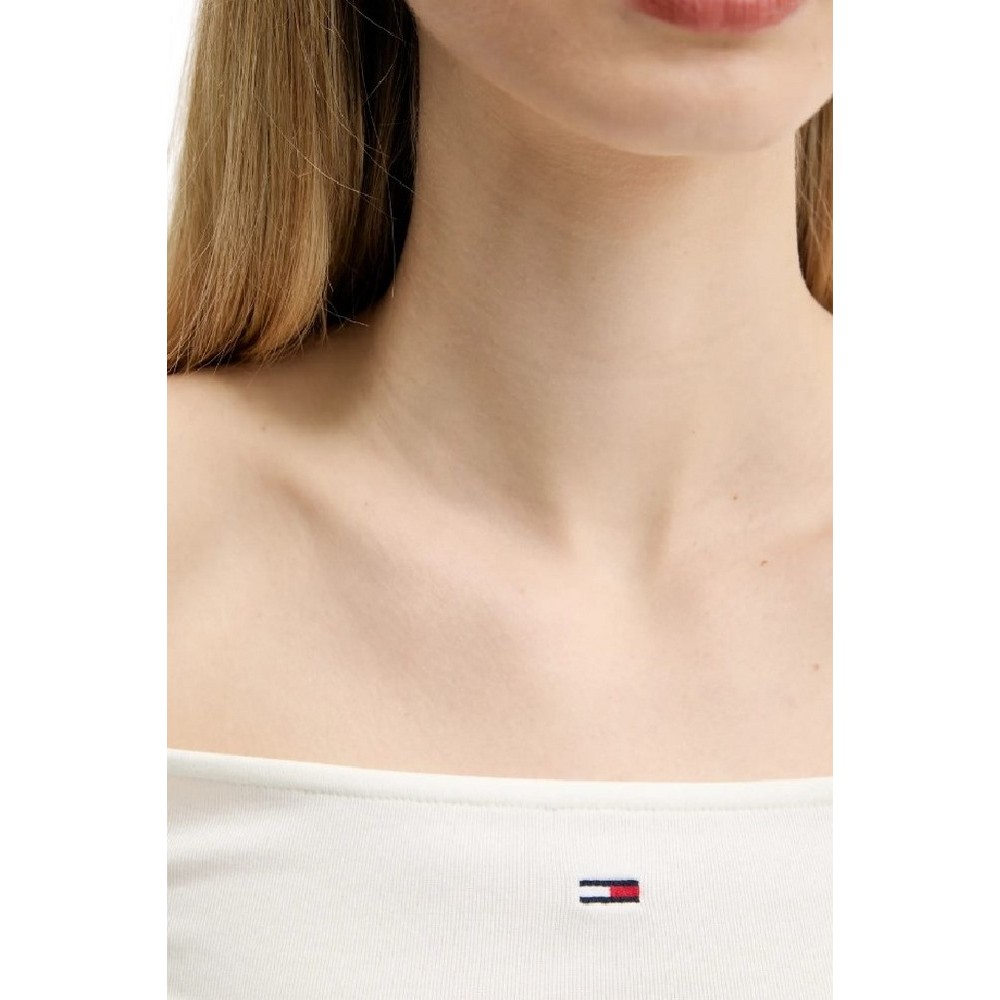 TOMMY JEANS SLIM ESSENTIAL BOAT NECK L ΜΠΛΟΥΖΑ ΓΥΝΑΙΚΕΙΑ OFF WHITE
