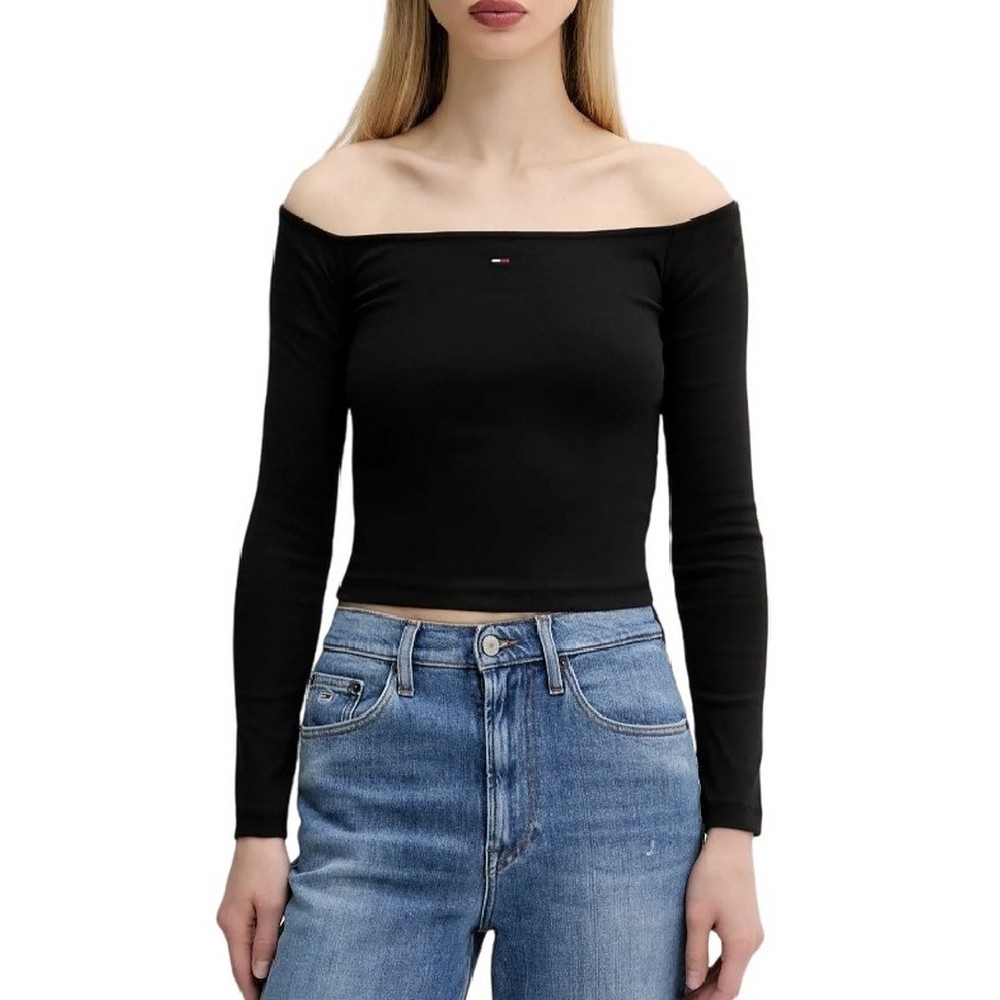 TOMMY JEANS SLIM ESSENTIAL BOAT NECK L ΜΠΛΟΥΖΑ ΓΥΝΑΙΚΕΙΑ BLACK